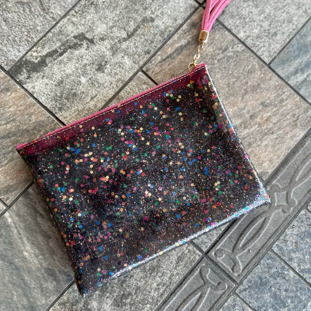 Multicolor Glitter Clutch Bag